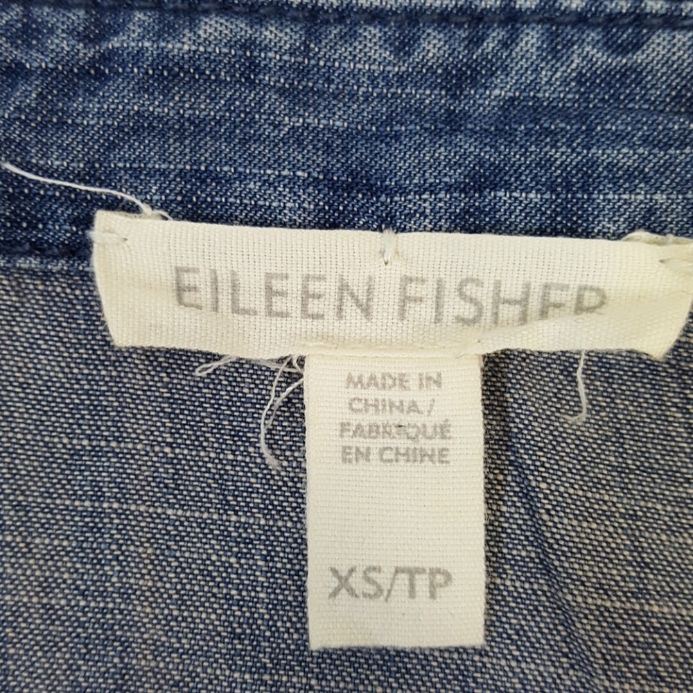 EILEEN FISHER DENIM STIRT DRESS (XS/TP) Blue Midi - Picture 7 of 8